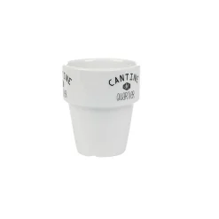 Gobelet en porcelaine design blanc noir 11 cl x4