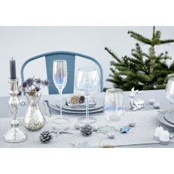 Gobelet en verre irisé ovale x4