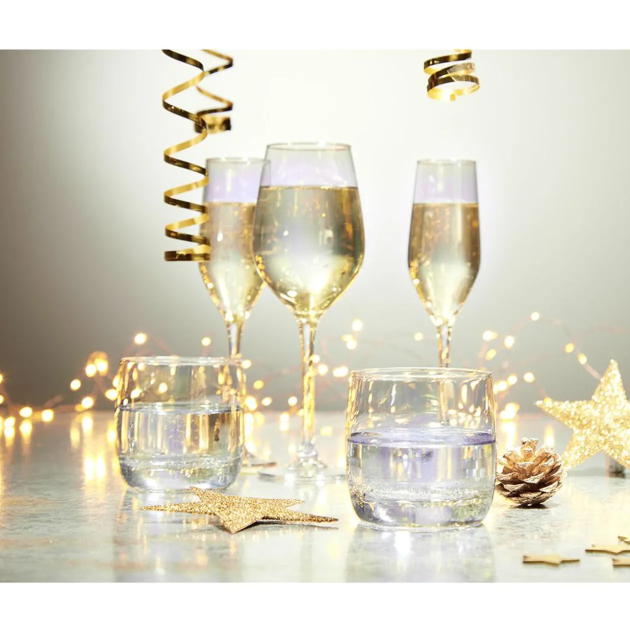 Gobelet en verre Kira doré 31cL x4