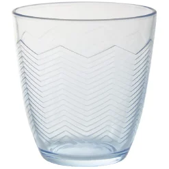 Gobelet en verre Margaux motifs chevron transparent bleu x6