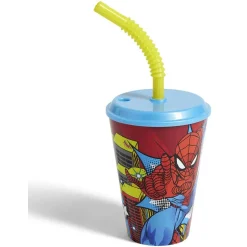 Gobelet enfant avec paille Spiderman Ø9xH16,3cm