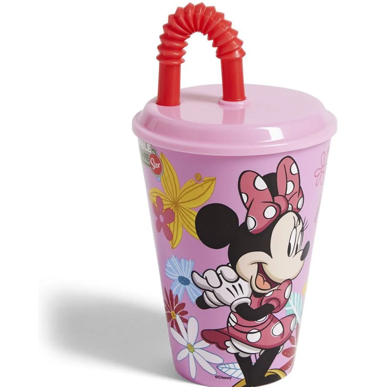 Gobelet enfant avec paille Minnie Mouse Ø9xH16,3cm