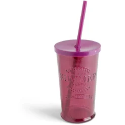 Gobelet 490ml en verre avec couvercle plastique - 3 coloris