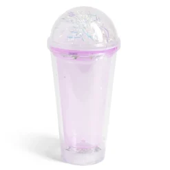 Gobelet 450ml plastique double paroi à paillettes 2 coloris