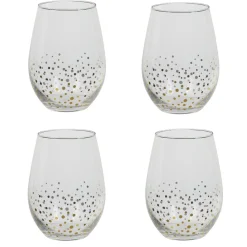 Gobelet ovales pois doré x4