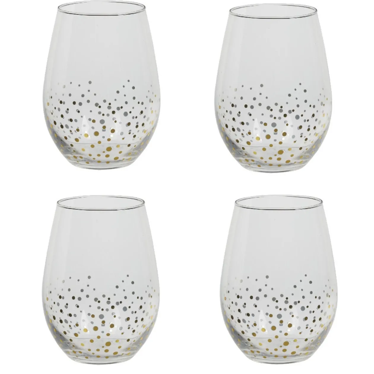 Gobelet ovales pois doré x4