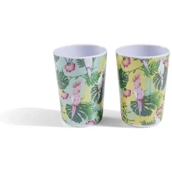 Gobelet plastique motif tropical