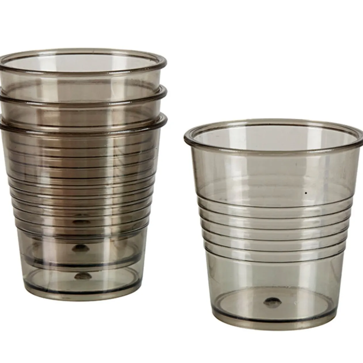 Gobelet plastique noir transparent x4