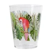 Gobelet plastique transparent décor perroquet exotique