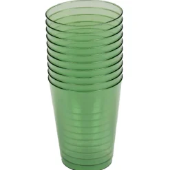 Gobelet plastique uni vert x 10