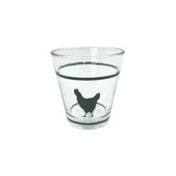 Gobelet verre motif poule 25cl - x3