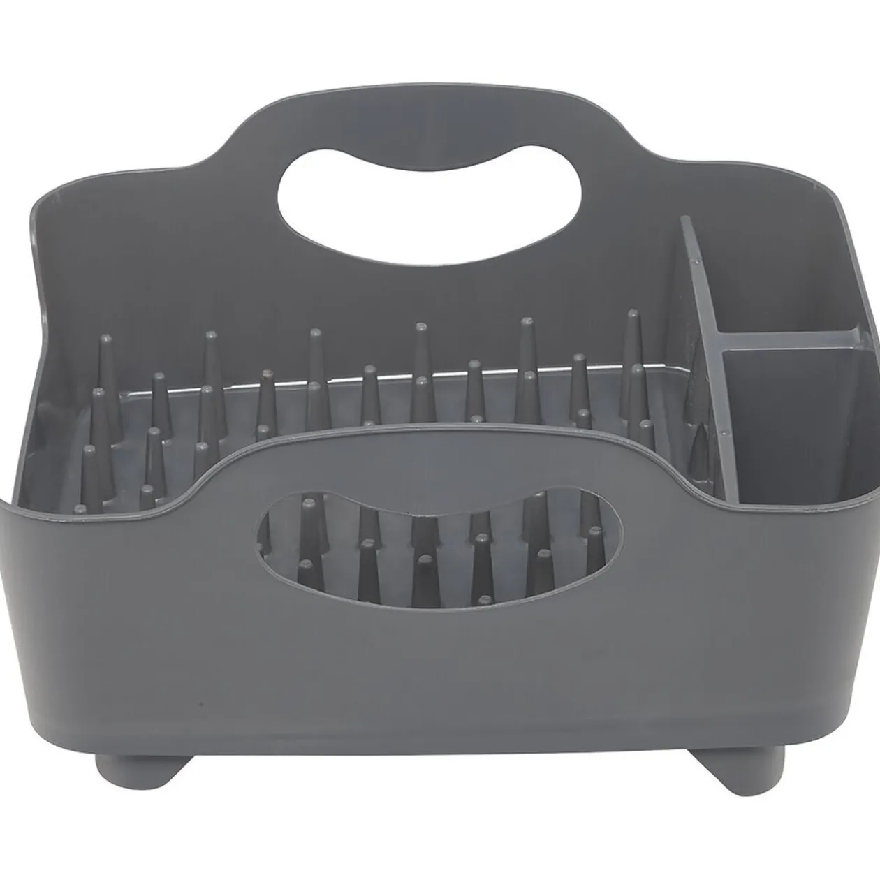 Égouttoir à vaisselle 3 compartiments gris foncé