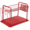 Égouttoir à vaisselle métallique rouge