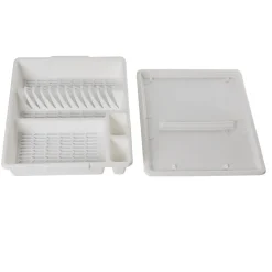 Égouttoir avec plateau blanc