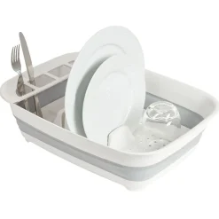 Égouttoir rétractable plastique blanc 45x32,5xH5,5/12cm