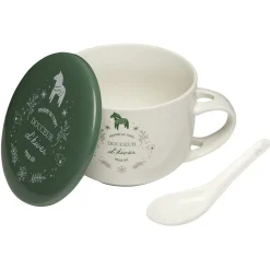 Jumbo en faïence avec couvercle et cuillère