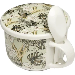 Jumbo en faïence avec couvercle et cuillère