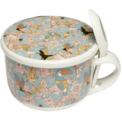 Jumbo en faïence avec couvercle et cuillère