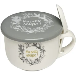 Jumbo en faïence avec couvercle et cuillère