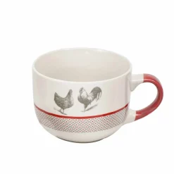 Jumbo en porcelaine esprit campagne motif poule 47 cl