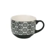 Jumbo en porcelaine motif rosace noir blanc 47 cl