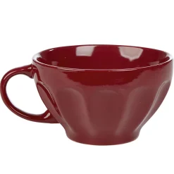 Jumbo faïence côtelé uni rouge 55 cl