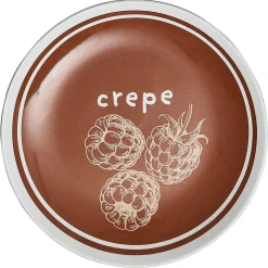 Lot de 4 assiettes à dessert porcelaine design crêpes