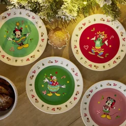 Lot de 4 assiettes dessert Disney Mickey porcelaine Ø19cm