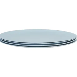 Lot de 4 assiettes plates en bambou bleu