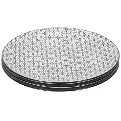 Lot de 4 assiettes plates motif géométrique en céramique