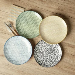 Lot de 4 assiettes plates rondes porcelaine Ø24 cm