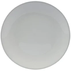 Lot de 4 assiettes plates rondes porcelaine blanche avec liseré coloré