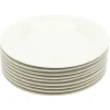 Lot de 10 assiettes rondes plates céramique uni blanc