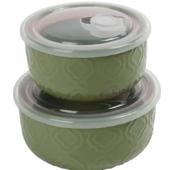 Lot de 2 boîtes alimentaires en céramique