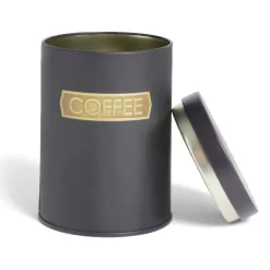 Lot de 3 boîtes alimentaires acier noir et doré Ø9xH12cm