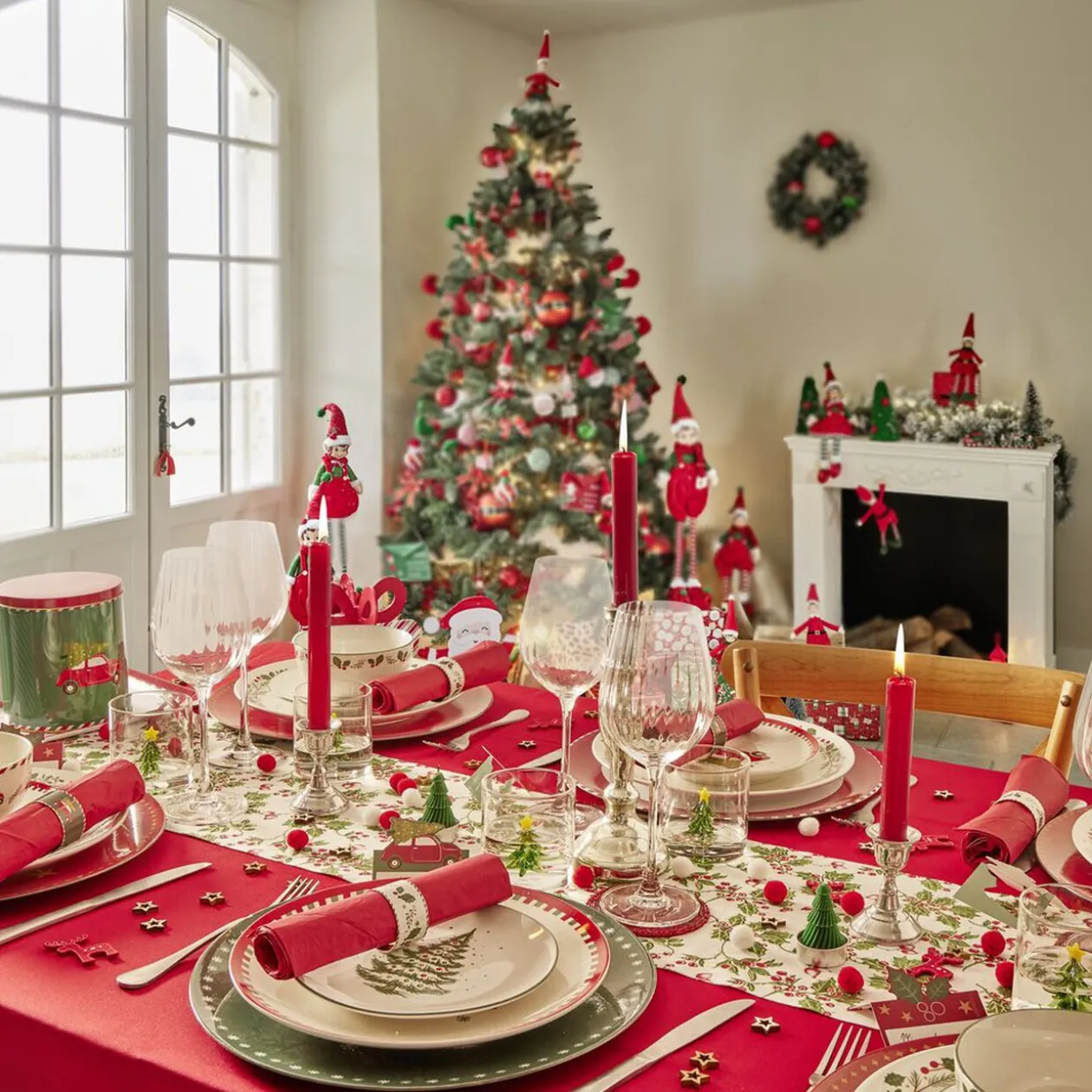 Lot de 3 boîtes alimentaires en métal décor Noël 3 tailles