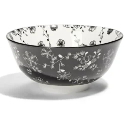 Lot de 4 coupelles 300ml porcelaine Ø15cm noir et blanc