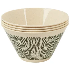 Lot de 4 coupelles motif géométrique noir et beige