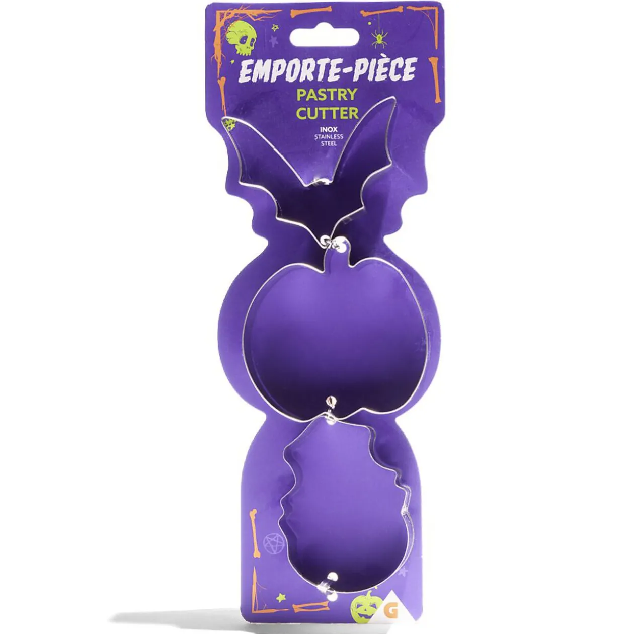 Lot de 3 emporte-pièces Halloween inox