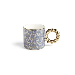 Lot de 2 mugs 30cl design chic bleu foncé et doré