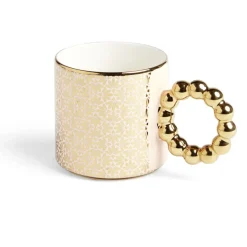 Lot de 2 mugs 30cl design chic rose et doré