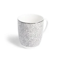 Lot de 4 mugs 200ml porcelaine Ø8,8x10,4cm noir et blanc