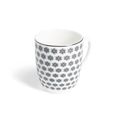 Lot de 4 mugs 200ml porcelaine Ø8,8x10,4cm noir et blanc