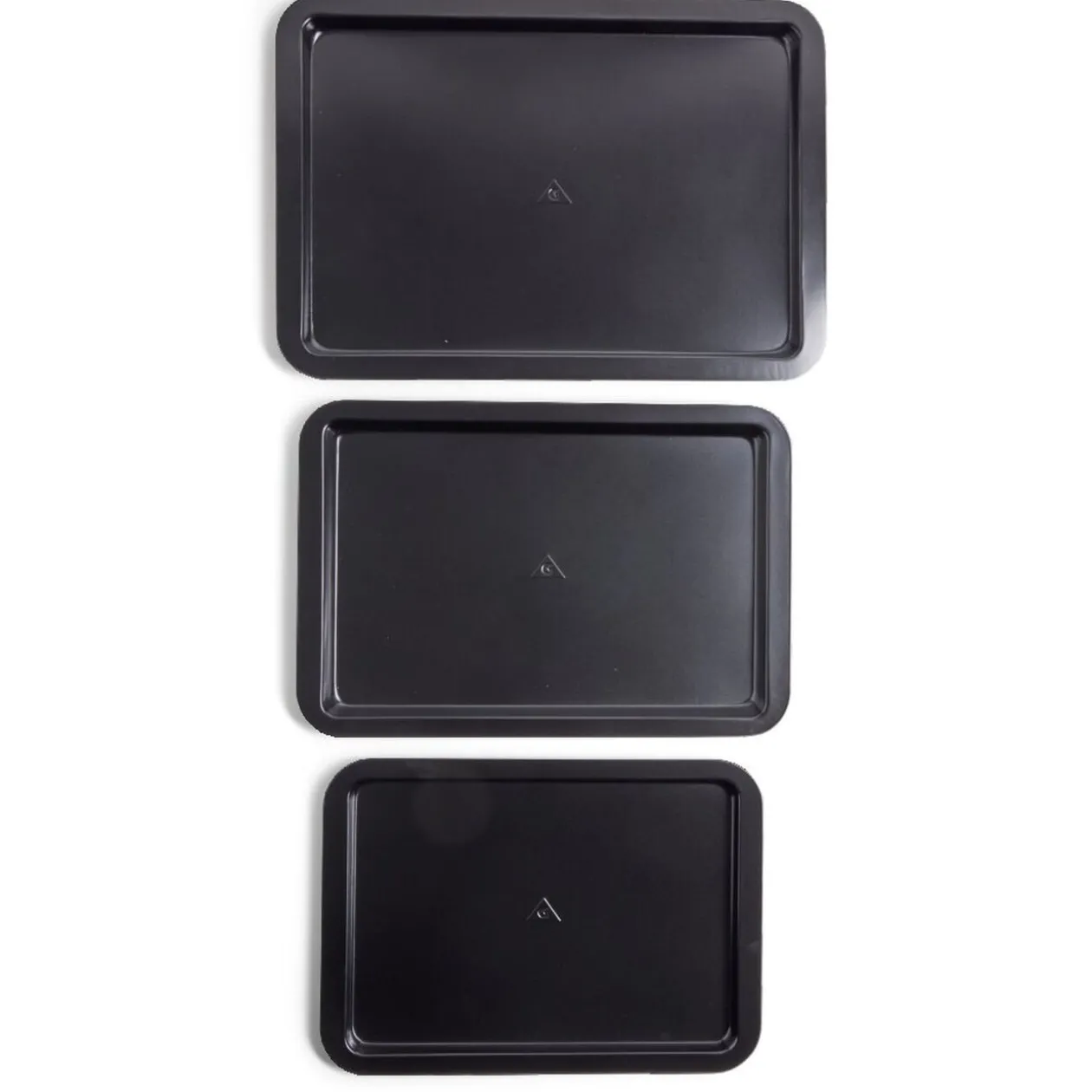 Lot de 3 plaques à four métal noir 38/43/48x29cm