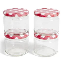 Lot de 4 pots à confiture acier et verre Ø7,5xH8,7cm