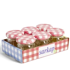 Lot de 6 pots à confiture acier et verre Ø4,5xH4,6cm