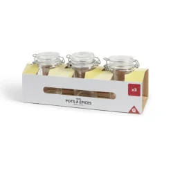 Lot de 3 pots à épices en verre