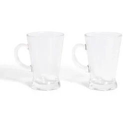 Lot de 2 tasses à café 170ml verre transparent