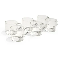 Lot de 4 tasses en verre transparent 10cl