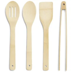 Lot de 4 ustensiles de cuisine dans pot en bambou
